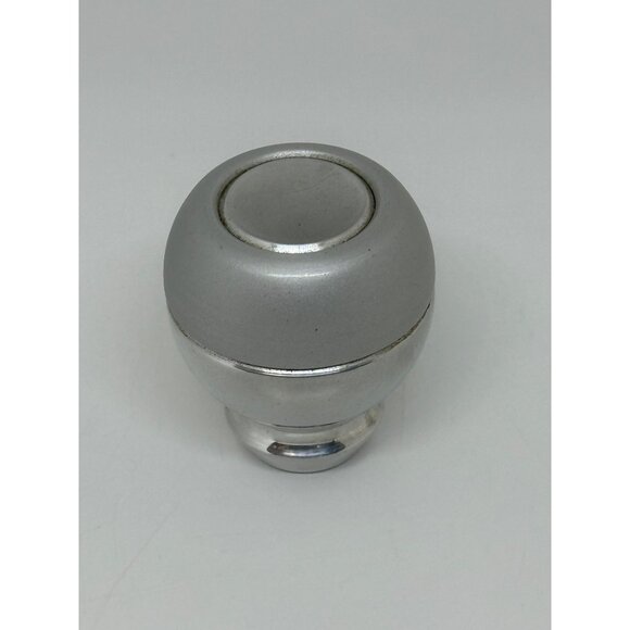Silver Metallic Round Car Gear Shift Knob with Threaded Base - Picture 2 of 7